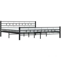 Talkeach - Estructura de cama sin colchón acero negro 200x200 cm vidaXL