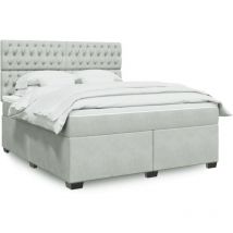 Cama box spring con colchón terciopelo gris claro 180x200 cm Vidaxl 197700