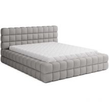 Les Tendances - Cama canapé 160x200 con somier Cloud tejido bouclé Gris