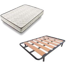 Hogar24 - Cama Completa - Colchón Flexitex + Somier Lama Ancha + Patas 90X200