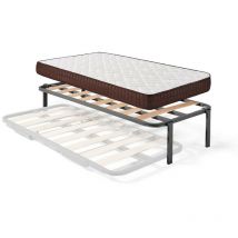 Hogar24 - Somier Superior de Cama Nido con 4 Patas + Colchón Viscobrown Doble Capa Viscosoft, Altura 15 cm, 80x190 cm