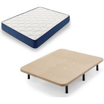 Hogar24 - Cama Completa - Colchón Viscoelástico Viscorelax + Base Tapizada 3D + 6 Patas De 26cm, 120x180 Cm