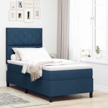 Torana - Cama con somier y colchón con luz led en azul, 100 x 200 cm de tela.