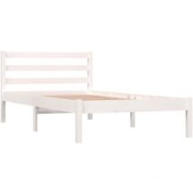 Ityhome - Estructura de cama individual sin colchón blanco 90x190 cm vidaXL