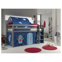 M&s - Cama de media altura 90x200 con Somier y Funda Astro Vipack Pino Gris