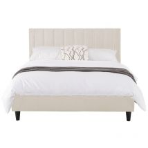 Cama de terciopelo beige 160x200 cambridge