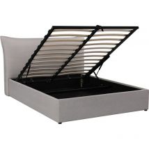 Habitat Et Jardin - Cama doble con almacenaje Megeve 160 x 200 cm - Gris