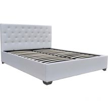 Habitat Et Jardin - Cama doble con cofre 'Tino' 140 × 190 cm - Blanco