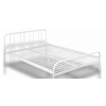 Cama doble Génova de metal blanco