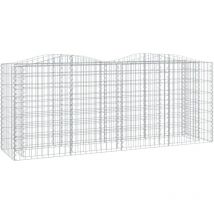 Helloshop26 - Cama elevada de gaviones arqueada 200 x 50 x 100 cm hierro galvanizado Plata 020039932