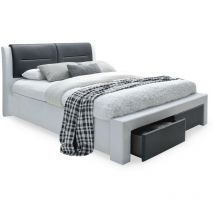 Arredamento1 - Cama Houston 1580 , Doble, 160x200, Cuero ecológico, Somieres, 172x225x99cm