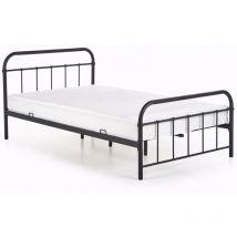 Cama Houston 311, Negro, Individuales, 120x200, Metal, Somieres, 124x209x93cm