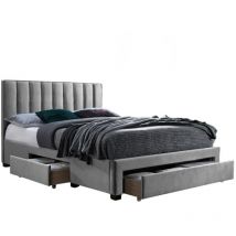 Cama Houston 869, Gris oscuro, Doble, 160x200, Tapiz, Somieres, 164x214x111cm