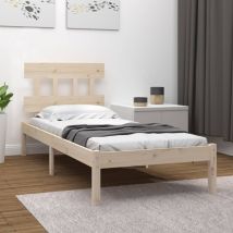 Maison Chic - Cama individual- 90x200 cm, Estructura de cama individual madera maciza MaisonChic