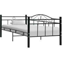 Maison Chic - Cama individual - 90x200 cm, Estructura de sofá cama sin colchón metal negro MaisonChic