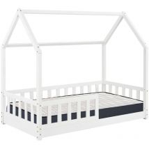 Parure de Lit Enfant Cabana ''Bosco'' Blanc 90x190cm + Matelas zent roller 90x190cm (Hauteur 17cm), Respirant, Adaptable et Thermique