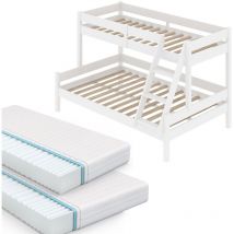 Vitalispa - Litera Everest, Blanco, 120x200 / 80x200 cm con 2 colchones