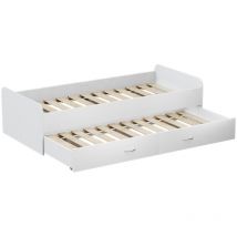 Vitalispa - Cama infantil Jaspar, Blanco, 90x200 cm con somier, sin colchón