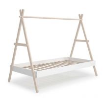 Cama juvenil modelo Teresa acabado cera blanca/blanco, 160cm(alto) 104.5cm(ancho) 209.4cm(fondo)