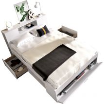 Dekit lanka - cama compacta para dormitorio - blanco - 95 x 149.6 x 218.5 cm