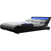Cama led 'Natacha' - 140 x 190 cm - Negro