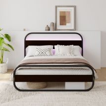 Cama metálica con led 160x200cm leeds