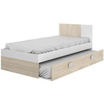 DKT - Cama nido con cajón de arrastre Santisteban 90 cm para dormitorio juvenil 79 cm(alto)97 cm(ancho)196 cm(largo)