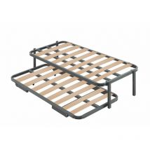 Cama Express - Cama Nido Metálica, Estructura Reforzada con Doble Barra Superior, 4 Patas, Medidas 90x190 cm