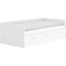 DKT - Cama Nido Tir 3 cajones Blanco, 60cm(alto) 194.3cm(ancho) 97cm(largo)