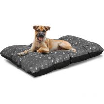 Cama para perros Prestige almohada 120x80 cm impermeable huesos plateados