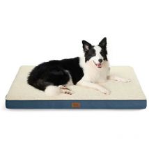 Cama Perro Ortopédica Azul - Colchón Lavable con espuma 51x76x7.6 cm Offre exclusive