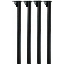 camar Tischbein Click klappbar, Tischbein höhenverstellbar, Länge 705-735mm, rund, Stahl schwarz geperlt 4 Stück