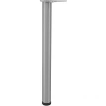 Camar Tischfuß verstellbar 690-720mm rund ø 60mm, Metall Tischbein höhenverstellbar, Edelstahl gebürstet