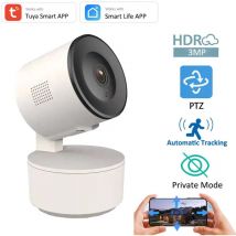 Tuya - Cámara de seguridad ip Smart WiFi de 3 mp con seguimiento automático, detección de movimiento, intercomunicador de voz, monitor de bebé para