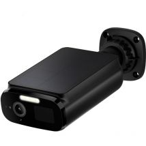 Woox - Cámara de vigilancia WiFi exterior inalámbrica con panel solar integrado, cámara ip con batería (10400mAh), detección humana, alarma sonora y