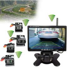 Gojoy - cámara de Visión Trasera Inalámbrica de Visión Nocturna 4x, asistencia de estacionamiento inalámbrica con Monitor Inalámbrico lcd de 7',