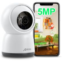 Anran - Cámaras de videovigilancia interiores y exteriores Cámara de vigilancia interior eléctrica - 360 ° visión, audio bidireccional, detección de