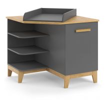 Vitalispa - Cambiador Malia, Gris/roble, 85 x 85.2 cm con puerta
