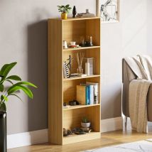 Home Discount - Cambridge 4 Tier Large Bookcase Shelving Storage Unit, Oak