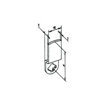 Came coudée pour serrure batteuse 900 / 2800 / 8800-01 Argent 23 mm x 8 mm