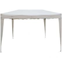 Gazebo pliant avec structure en acier avec sac inclus pour les foires et les marchés de chameau White - L300xP200xH max 260 cm