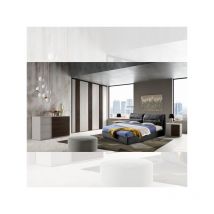 Camera da letto Cecilia grigio frassinato con inserti noce scuro