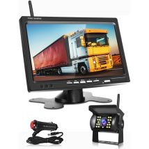 Caméra de Recul sans Fil + Kit Moniteur lcd 7' 12V - 24V Kit de système de Parking pour Caméra de Vision Nocturne Étanche pour