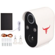 Gotrays - Caméra de sécurité Extérieure WiFi Alimentée par Batterie Charge Solaire hd Vision Nocturne IP65 étanche Interphone à Distance Caméra sans