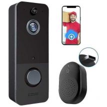 Rapanda - Caméra de sonnette sans fil, avec détection de mouvement, stockage en nuage, image hd en direct, vision nocturne, compatible Wi-Fi 2,4 g