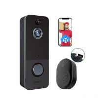 Qiyao - Caméra de sonnette sans fil, avec détection de mouvement, stockage en nuage, image hd en direct, vision nocturne, compatible Wi-Fi 2,4 g