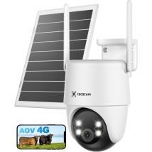Caméra De Surveillance Cococam 4g Lte Batterie 15000mah, Panneau Solaire 8w, 2k Ptz, Détection Et Suivi Ia, Vision Nocturne 30m, Esim Incluse