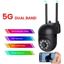 Caméra de surveillance interieur / exterieur Caméra de Surveillance ip extérieure WiFi 2.4 + 5G hd 1080P Zoom x4 couleur Vision nocturne suivi humain