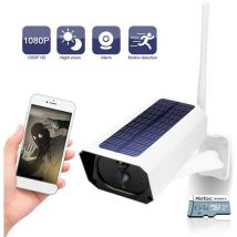 Debuns - Caméra de surveillance interieur / exterieur Camera solaire DC08 (Wifi) Moniteur sans fil 1080P, pas de plug-in, IP65 etanche, vision