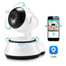 Camera de Surveillance panoramique V380 Pro ip WiFi, dispositif de securite domestique sans fil, enregistrement Audio, babyphone video d'interieur